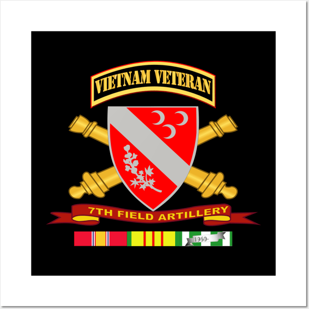 7th Field Artillery w Br - Ribbon VN SVC Vet Tab Wall Art by twix123844